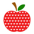 Apple Heart SVG design for Cricut, Silhouette, laser cutting, vinyl, sublimation, teacher, and school craft projects.