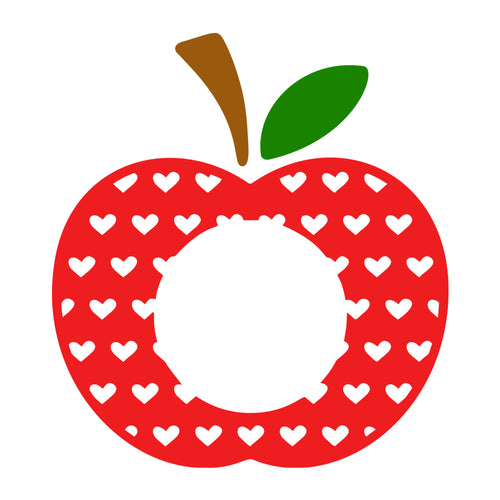 Apple Heart Monogram SVG design for Cricut, Silhouette, laser cutting, vinyl, sublimation, teacher, and school craft projects.
