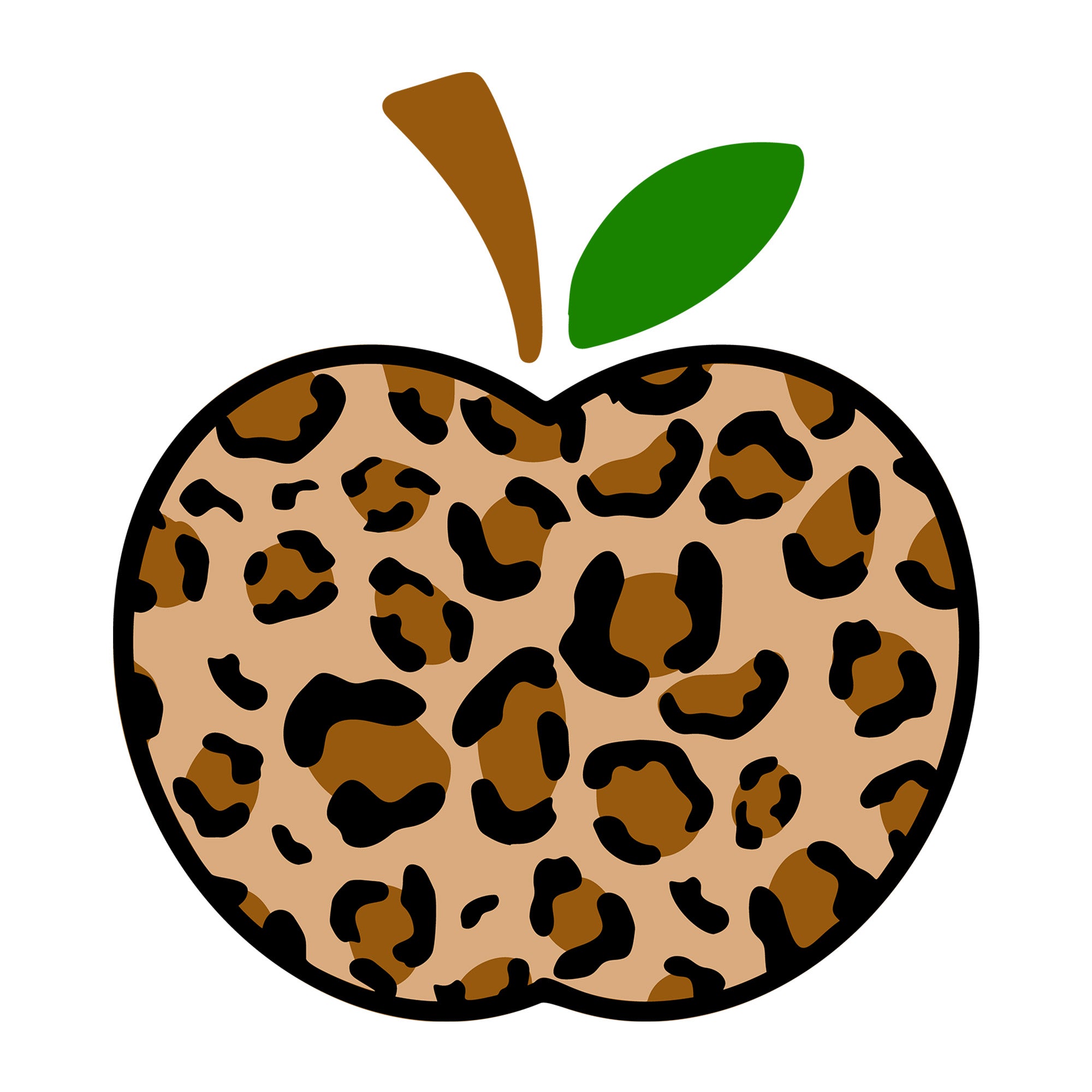 Apple Leopard SVG design for Cricut, Silhouette, laser cutting, vinyl, sublimation, teacher, and school craft projects.