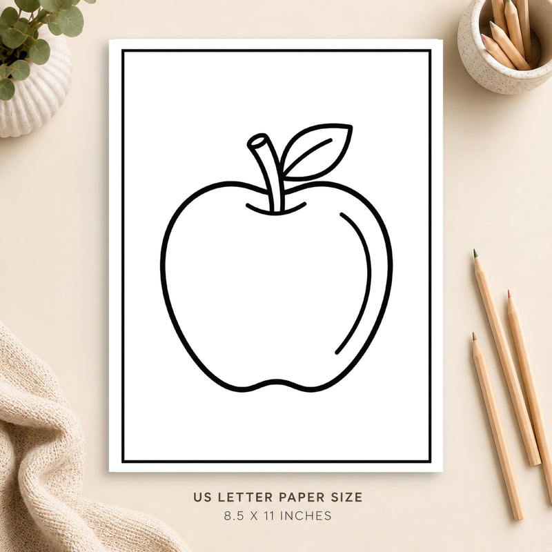 Apple Coloring Page 1