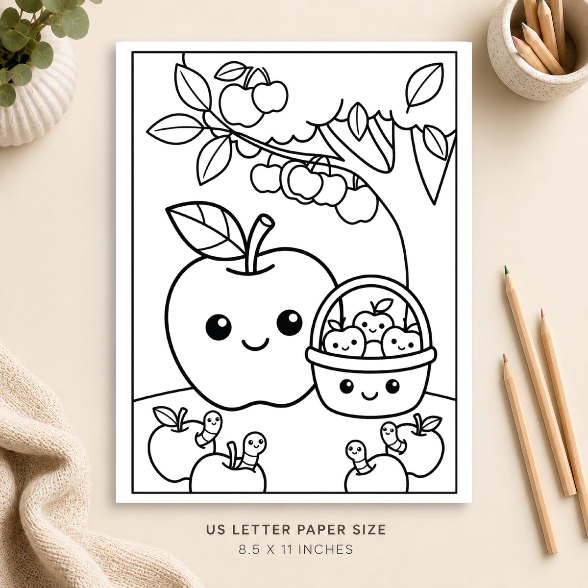 Apple Coloring Page 3