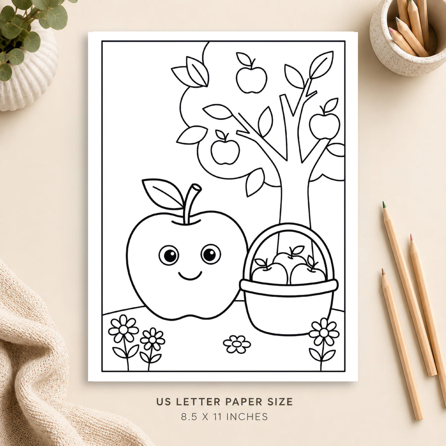 Apple Coloring Page 4