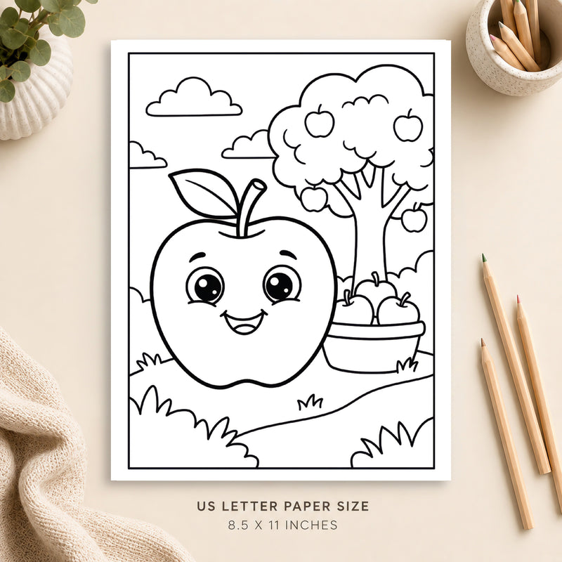 Apple Coloring Page 5