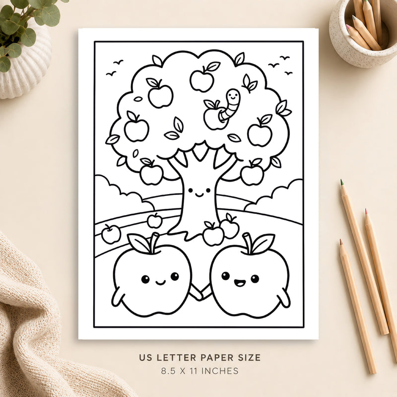 Apple Coloring Page 6
