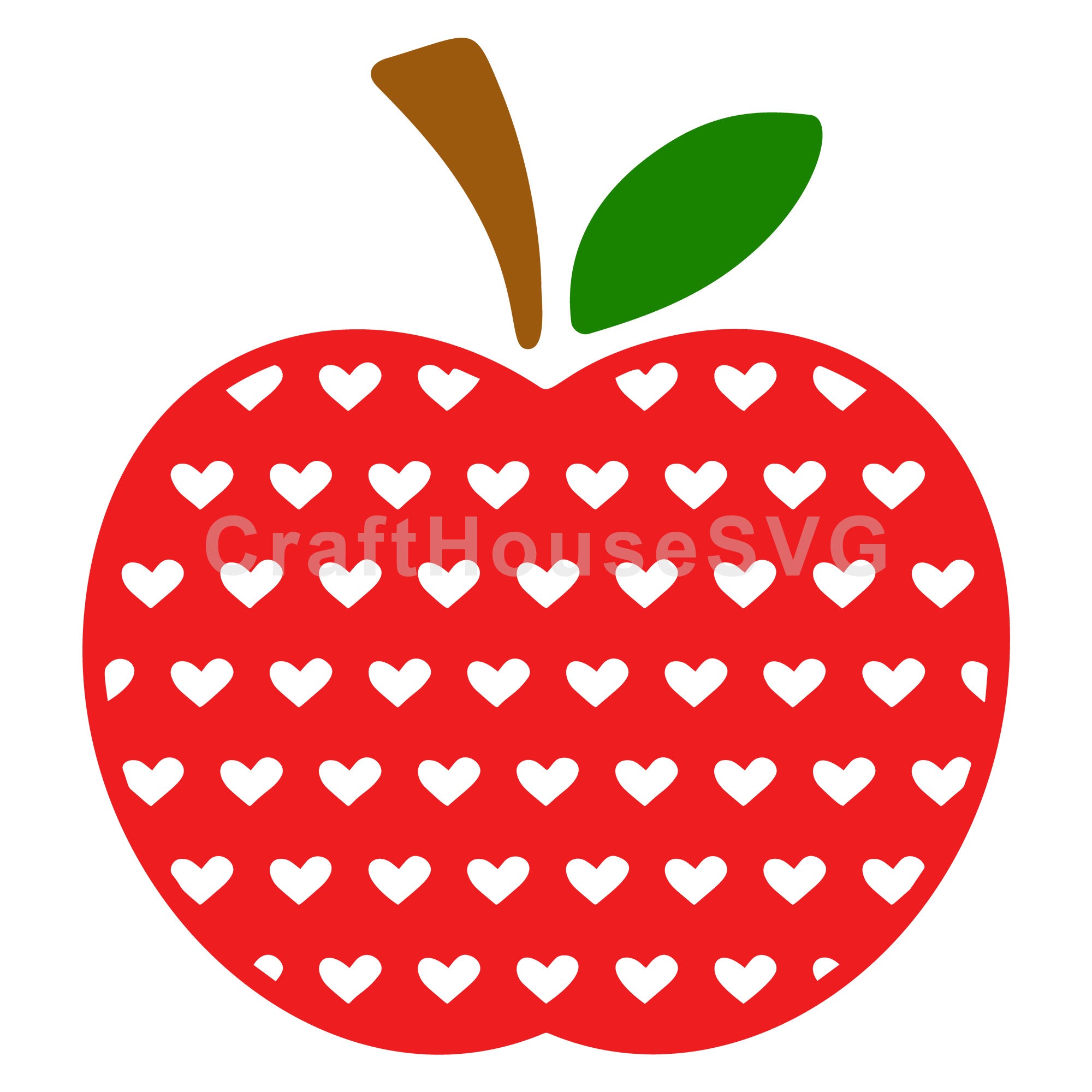 Apple heart prints SVG