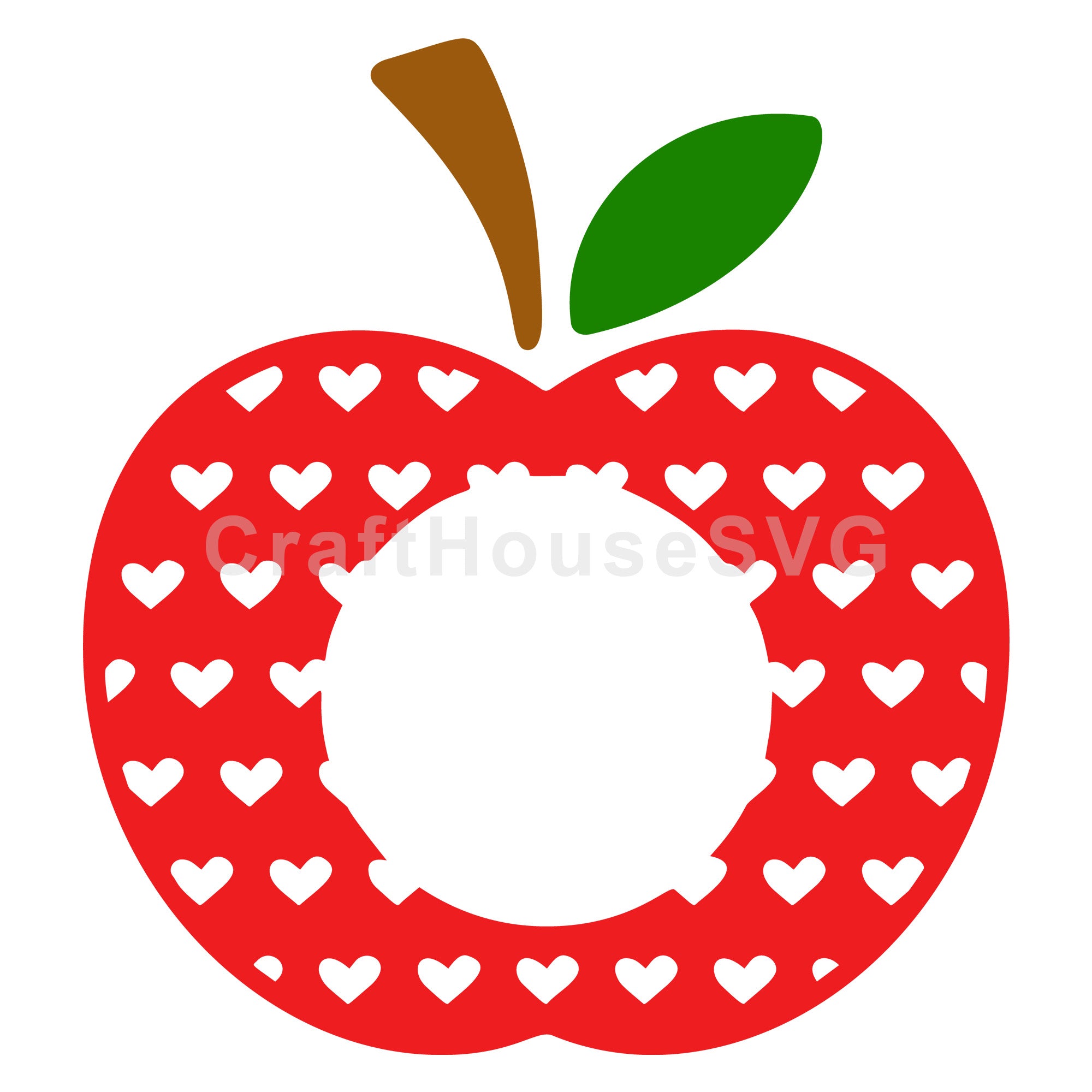 Apple heart monogram SVG