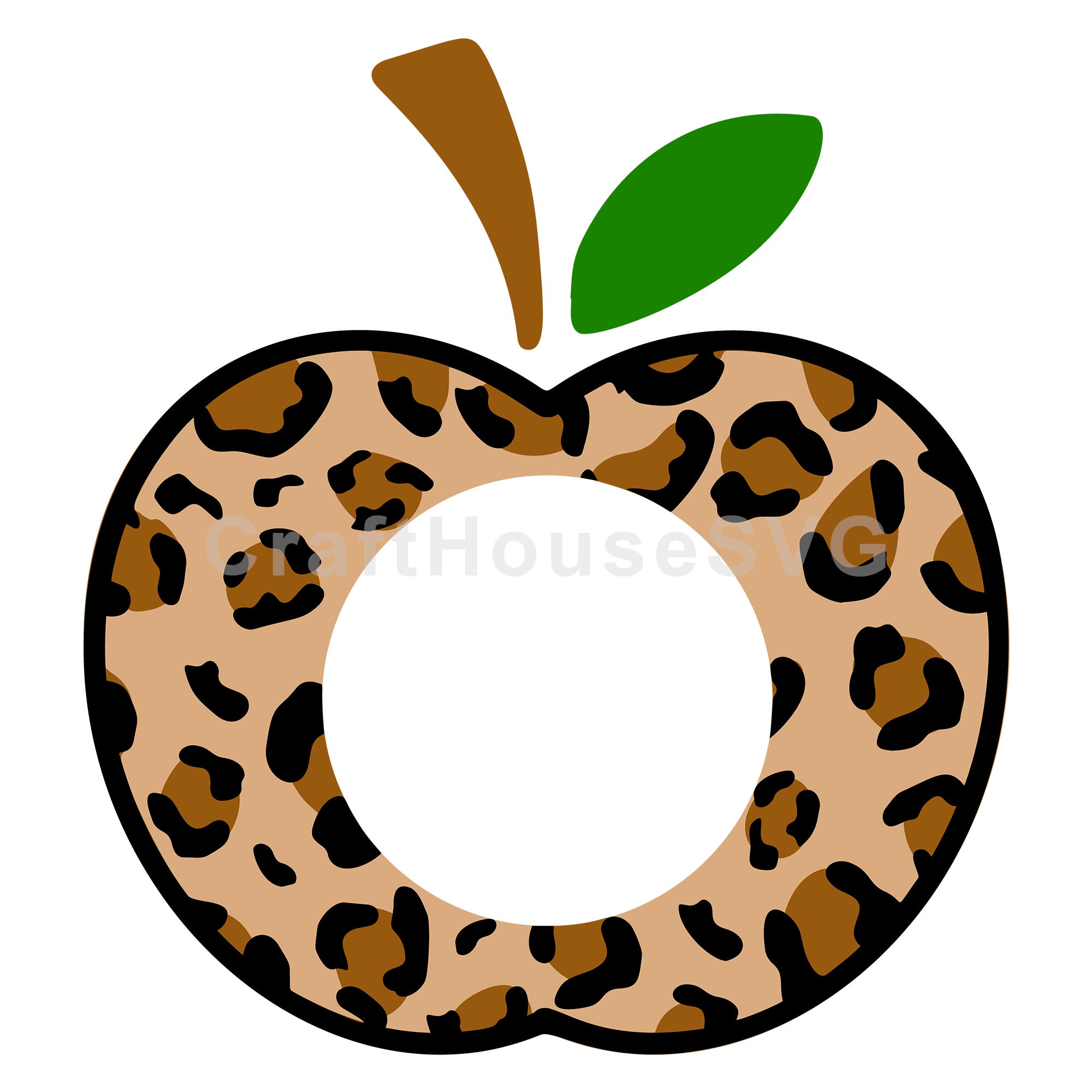 Apple leopard monogram SVG