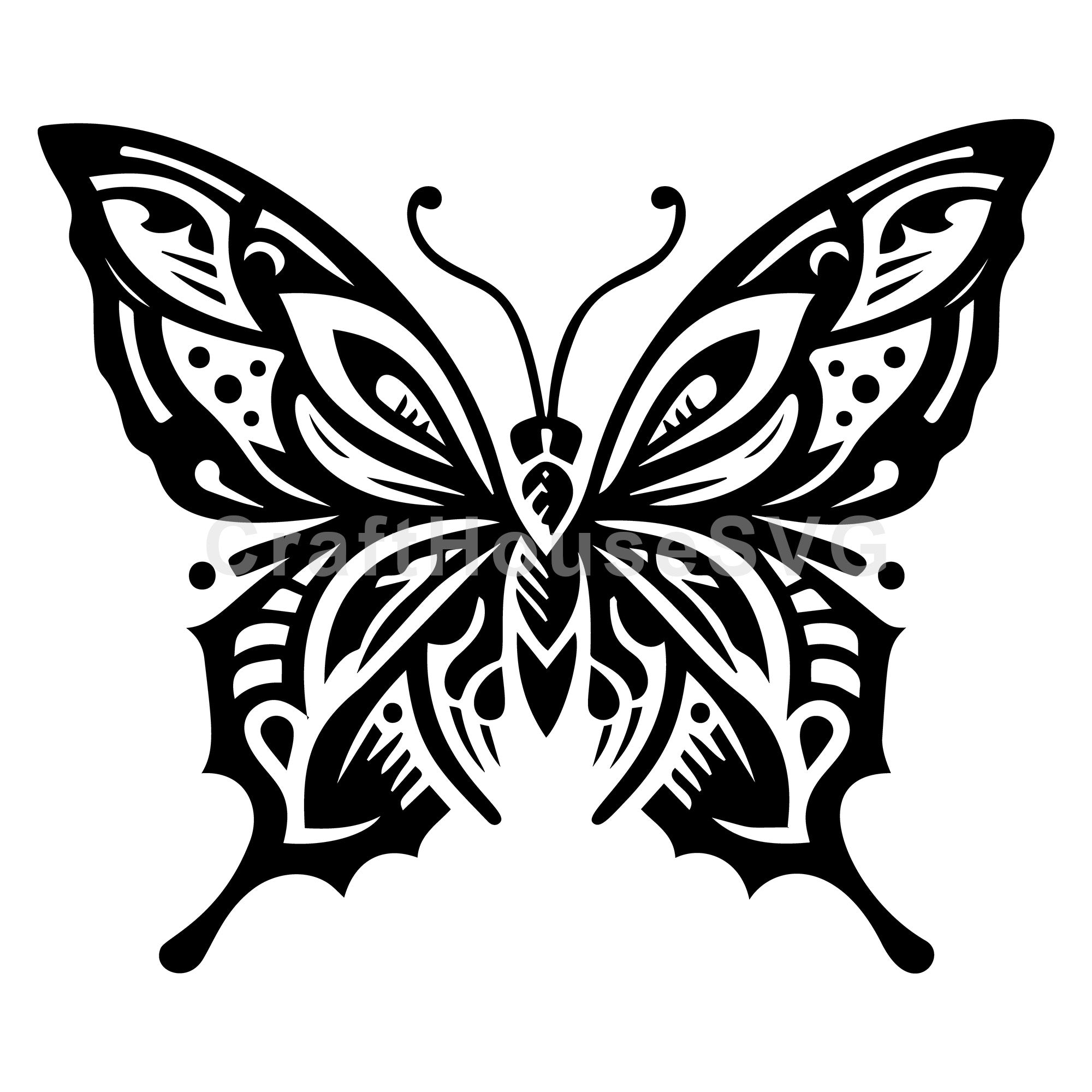 Artistic Butterfly Silhouette SVG