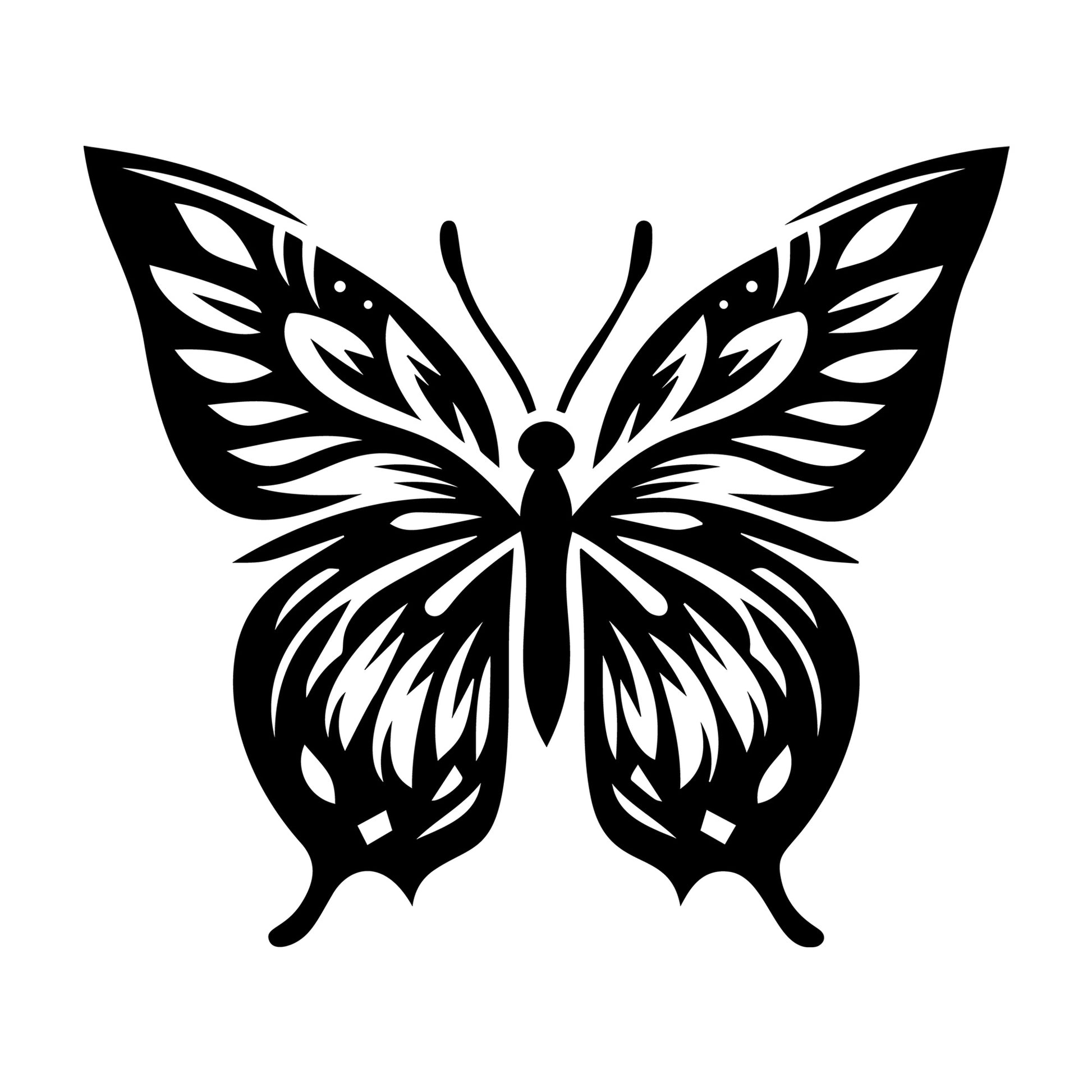 Artistic Detailed Butterfly SVG design for Cricut, Silhouette, laser cutting, vinyl, sublimation, and craft projects.