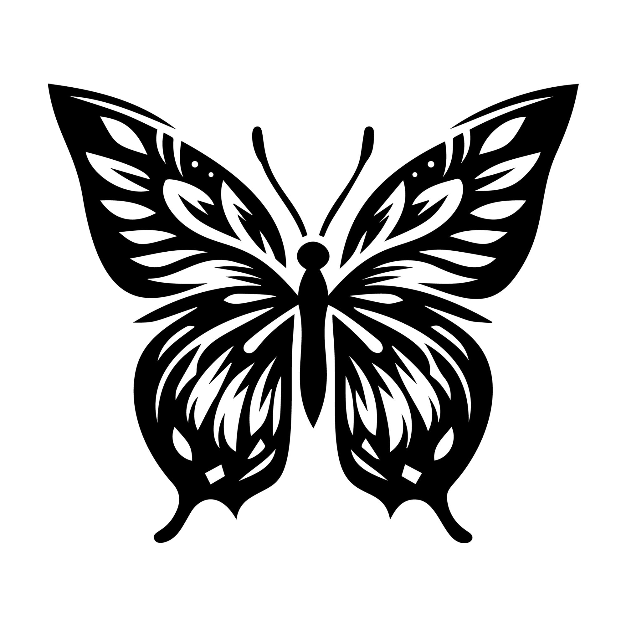 Artistic Detailed Butterfly SVG design for Cricut, Silhouette, laser cutting, vinyl, sublimation, and craft projects.