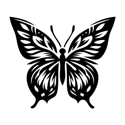 Artistic Detailed Butterfly SVG design for Cricut, Silhouette, laser cutting, vinyl, sublimation, and craft projects.