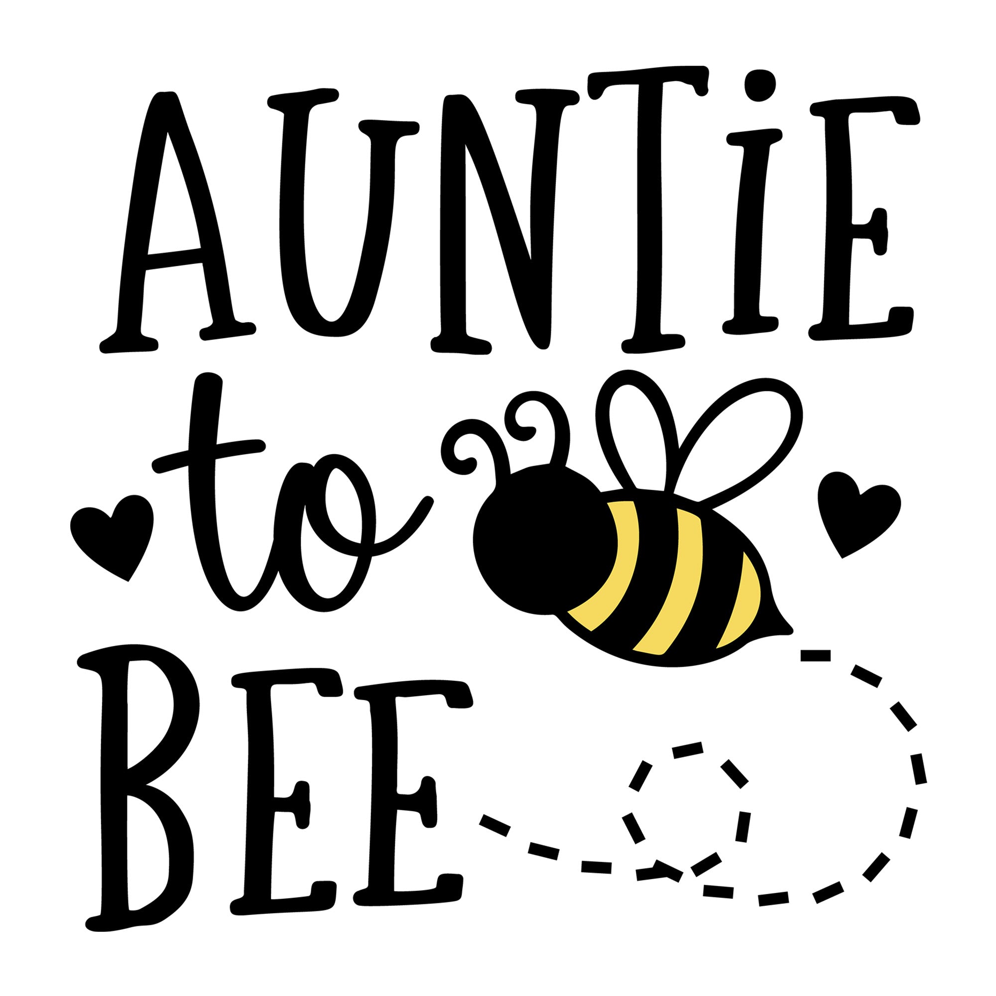 Auntie To Bee SVG design for Cricut, Silhouette, laser cutting, vinyl, sublimation, and pregnancy announcement projects.