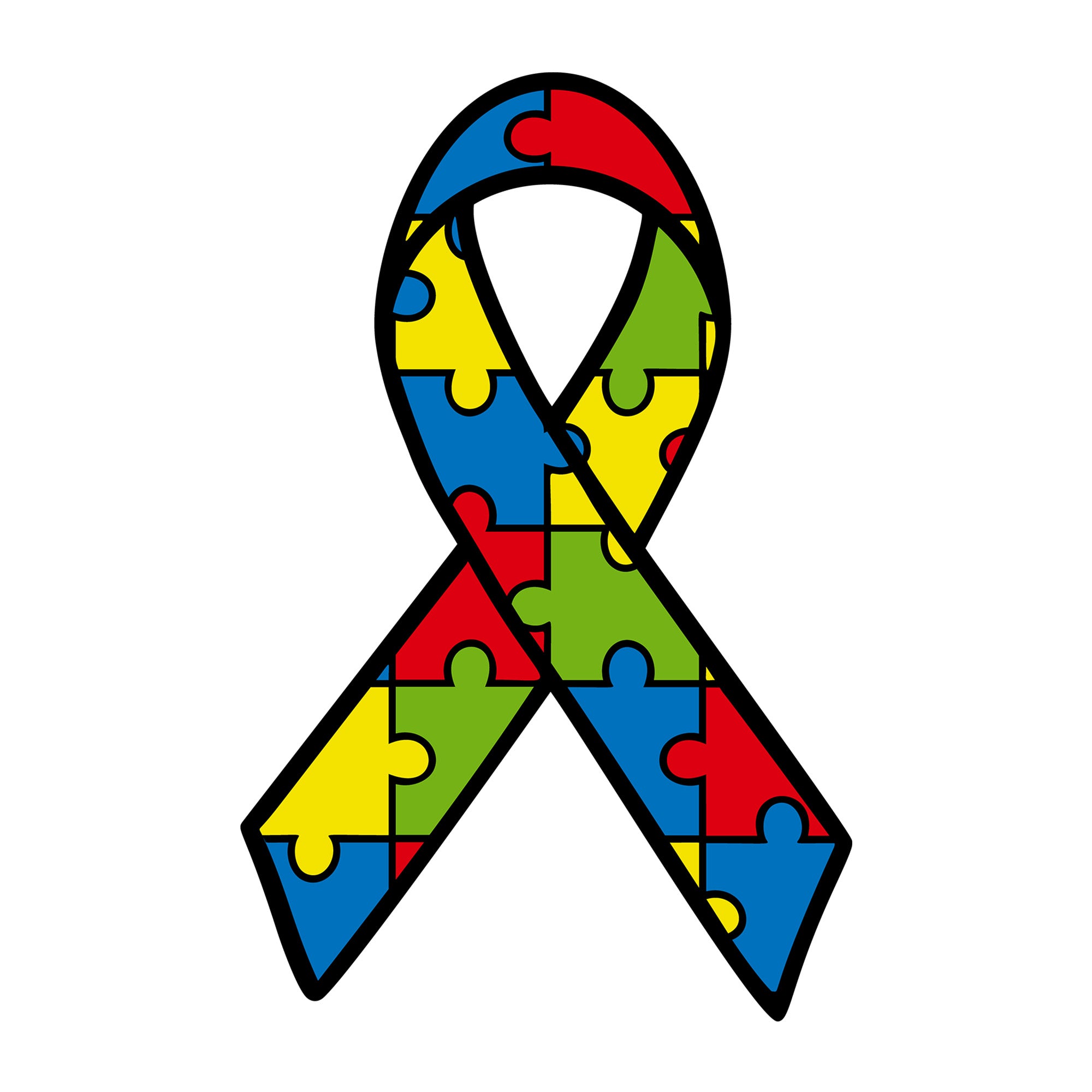 Autism Awareness Ribbon SVG design for Cricut, Silhouette, laser cutting, vinyl, sublimation, autism awareness crafts, and DIY projects.
