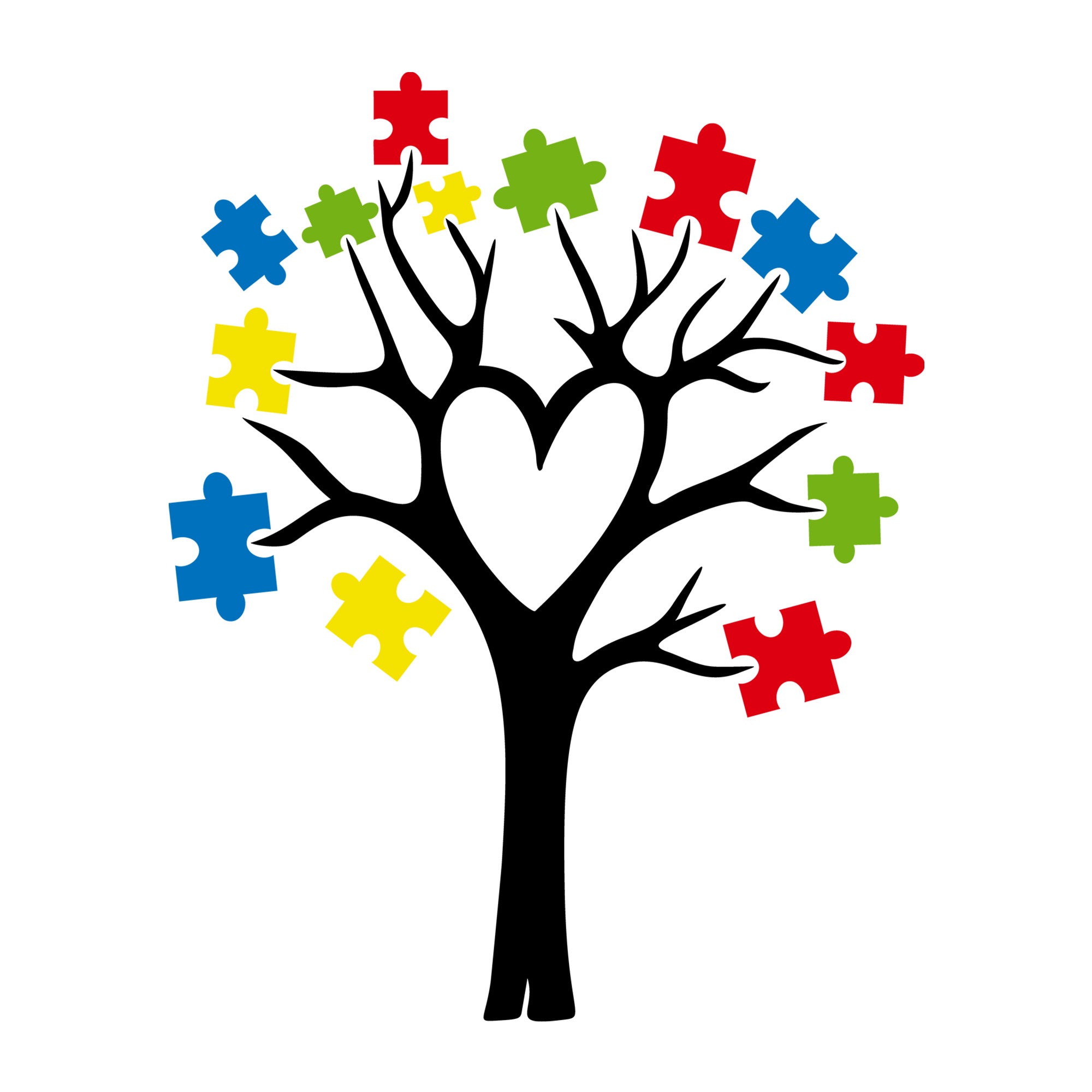 Autism Puzzle Tree SVG design for Cricut, Silhouette, laser cutting, vinyl, sublimation, autism awareness crafts, and DIY projects.