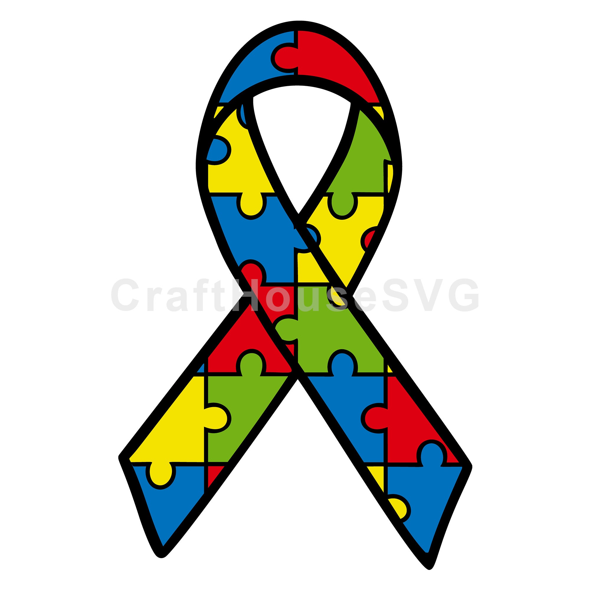 Autism awareness ribbon SVG