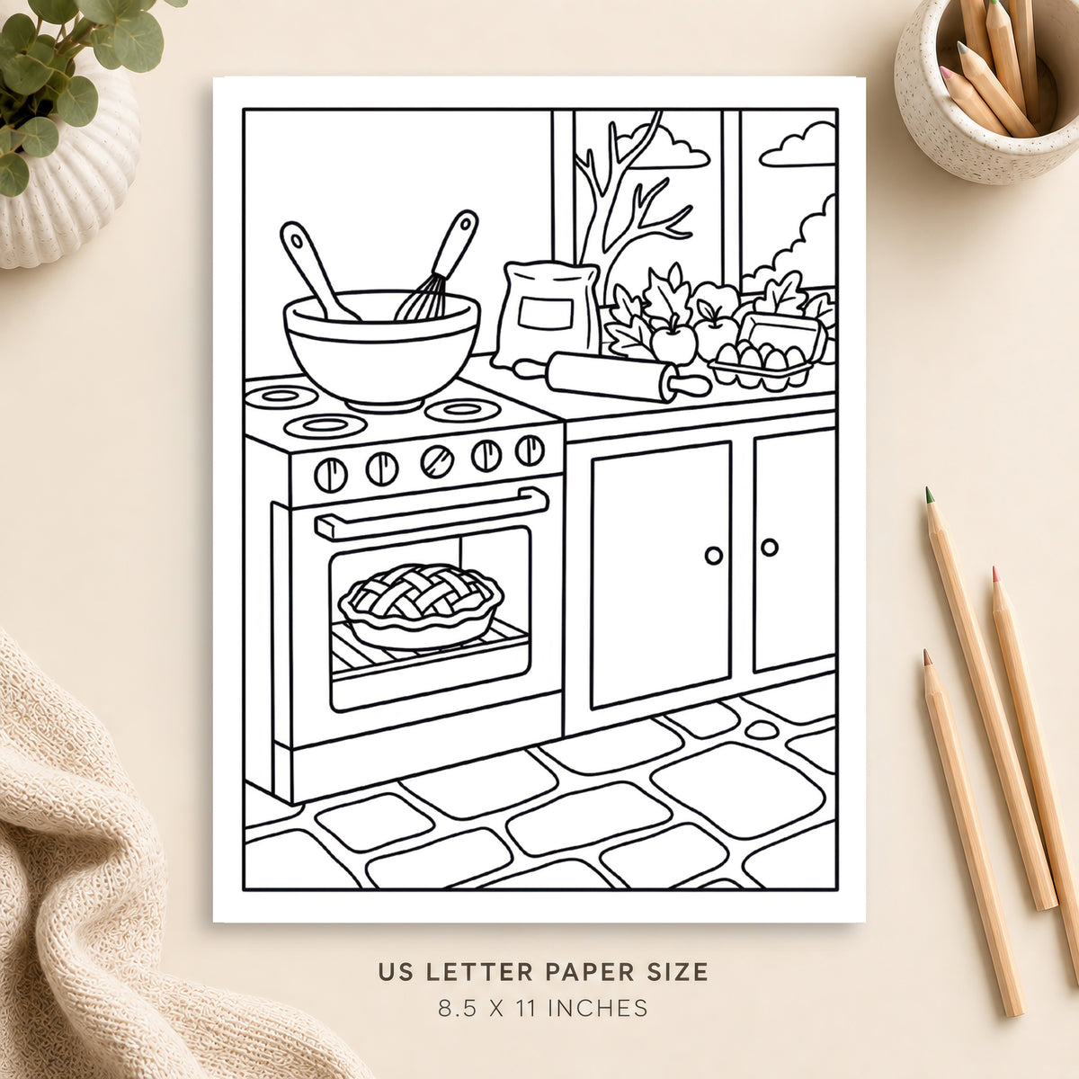 Autumn Baking Coloring Page 2