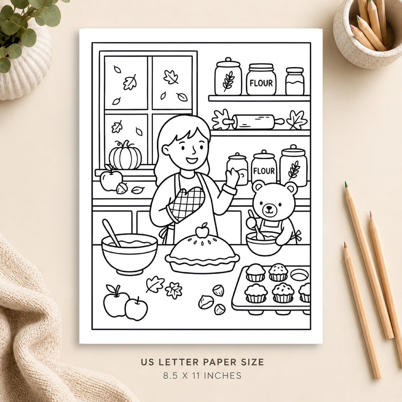 Autumn Baking Coloring Page 3