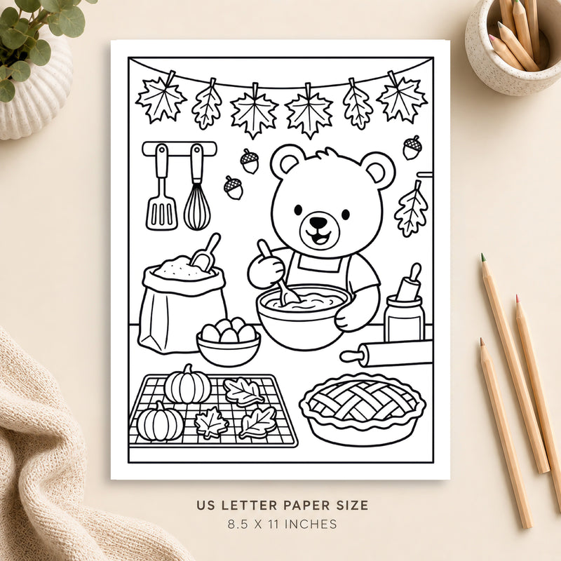 Autumn Baking Coloring Page 4
