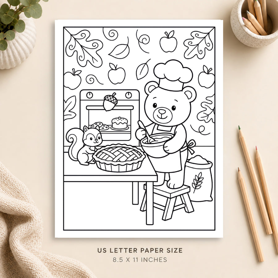 Autumn Baking Coloring Page 5