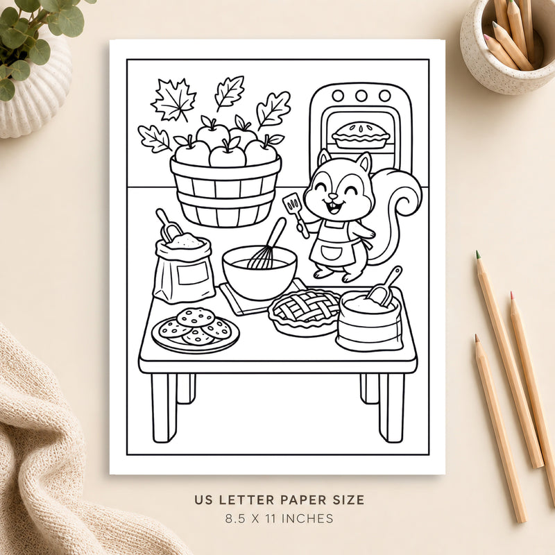 Autumn Baking Coloring Page 6