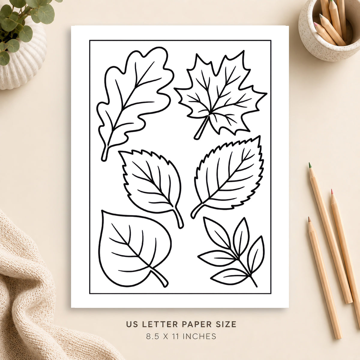 Autumn Leaves Coloring Page 3