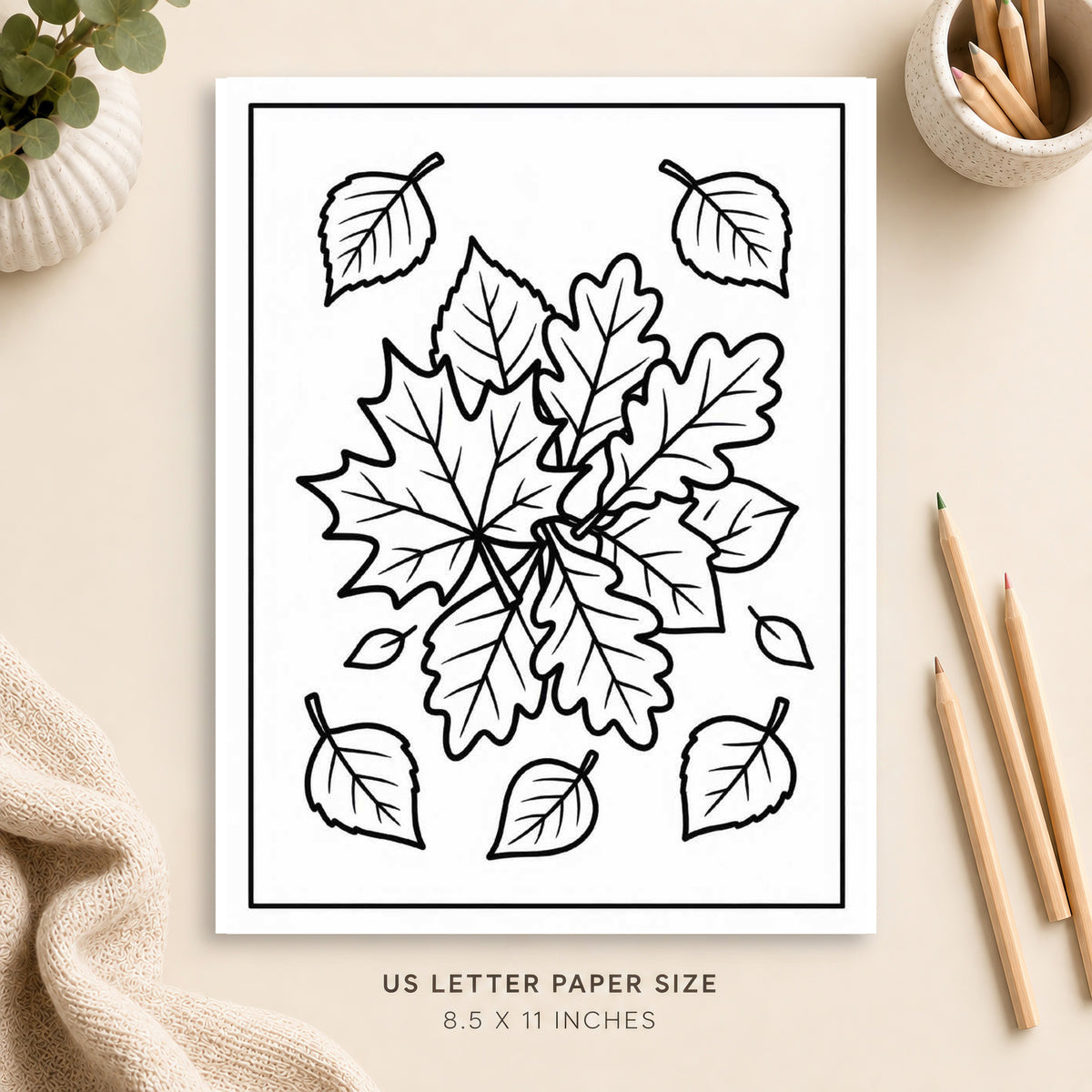 Autumn Leaves Coloring Page 5