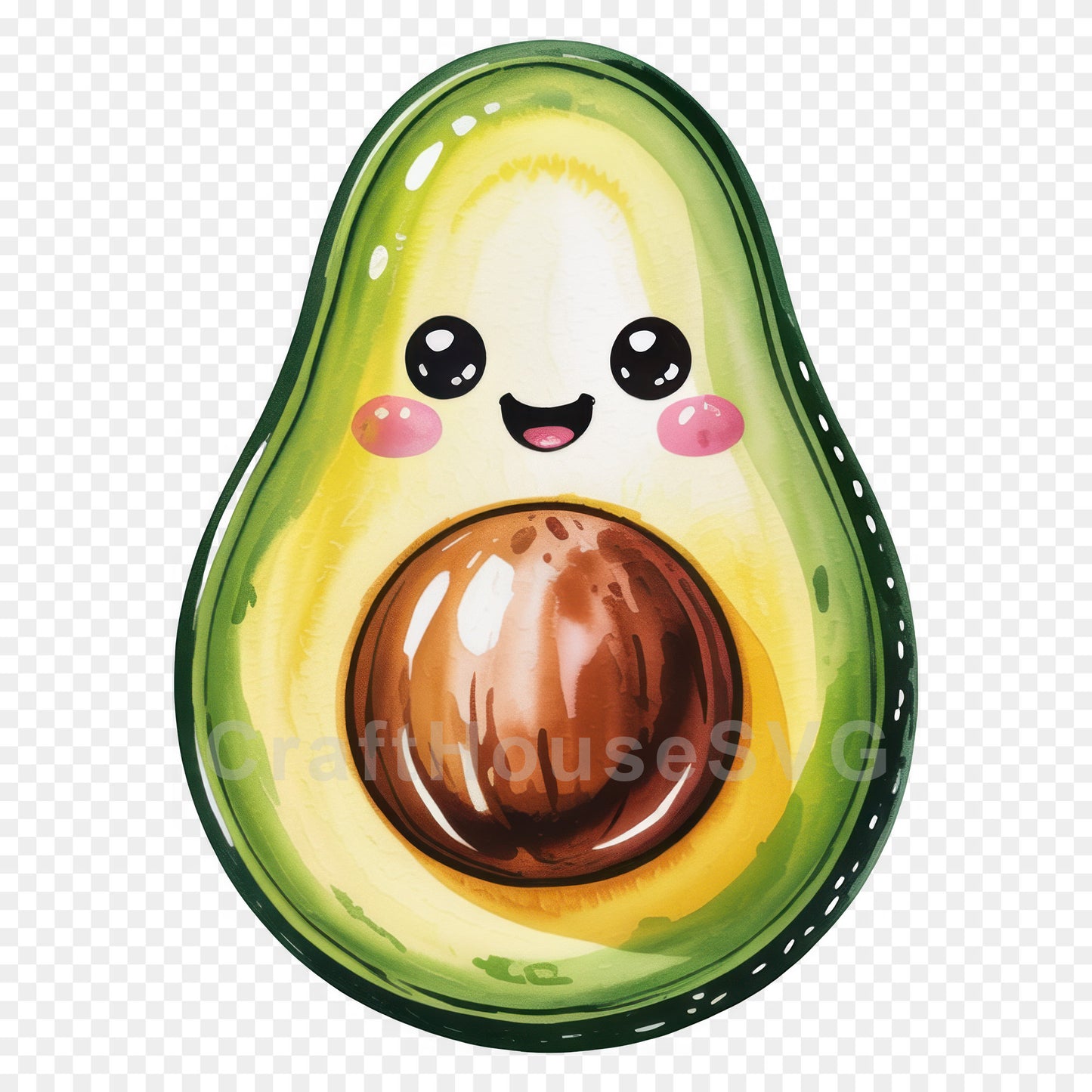 Kawaii Fruit Clipart Sublimation PNG Bundle