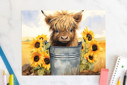 FREE Baby Highland Cow 20oz Tumbler Wrap Sublimation Design Fall Autumn PNG