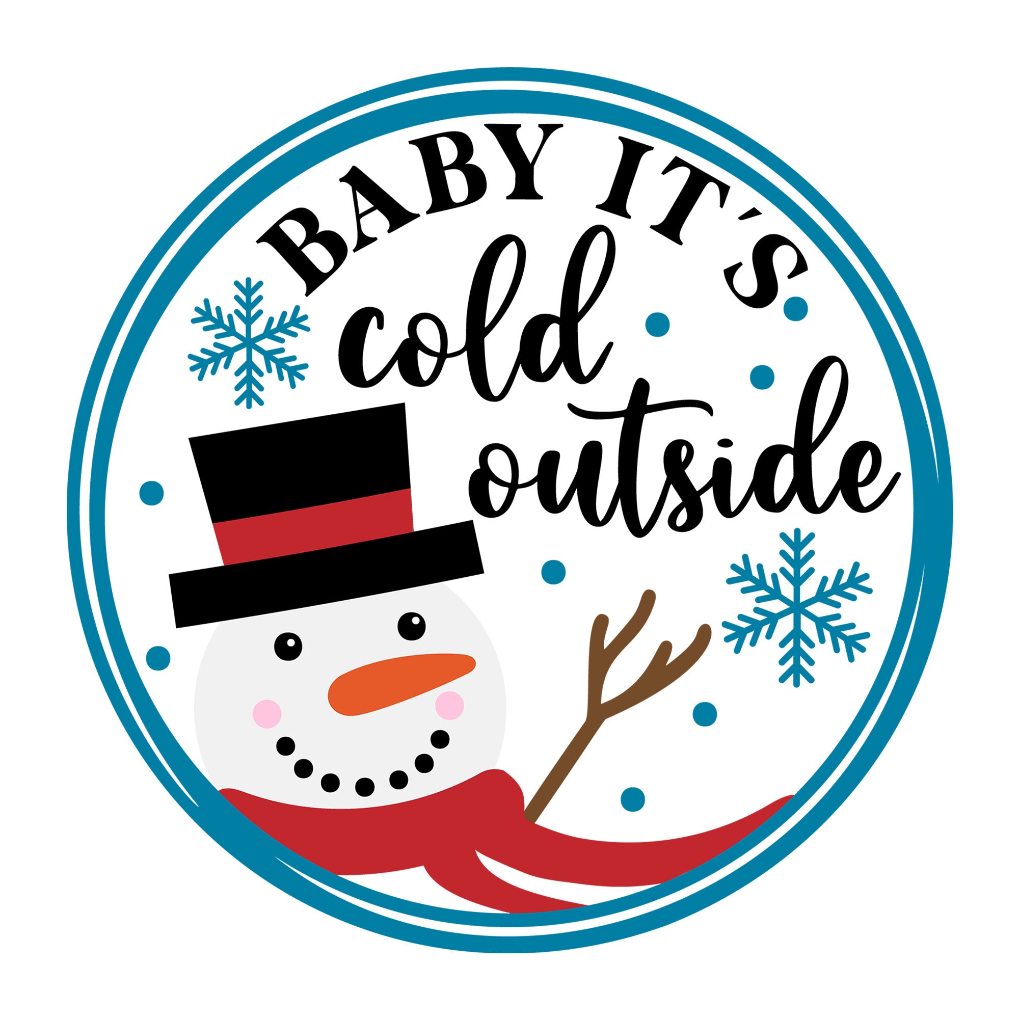 Baby It's Cold Outside SVG design for Cricut, Silhouette, laser cutting, vinyl, sublimation, winter signs, and home decor projects.
