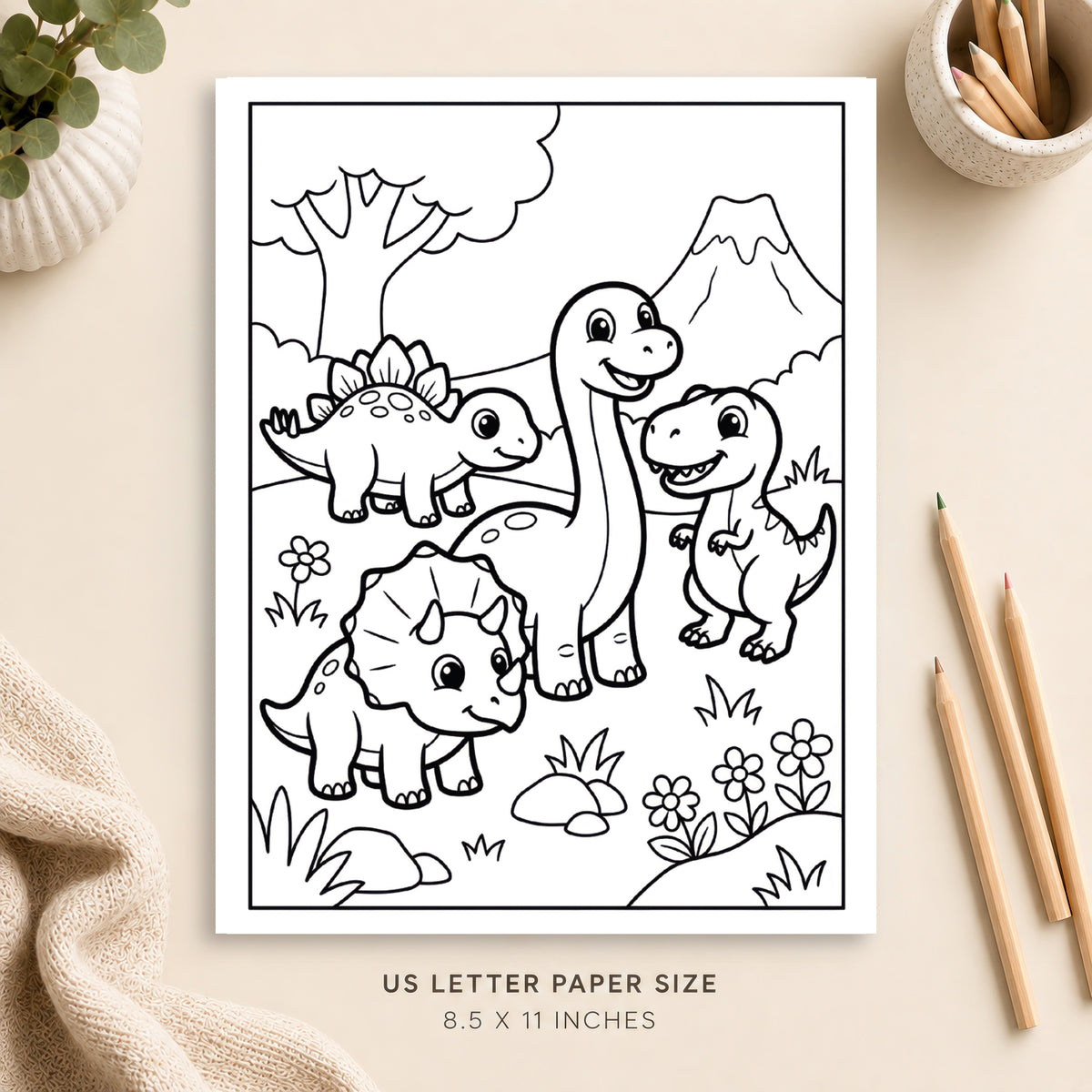 Baby Dinosaurs Coloring Page 2