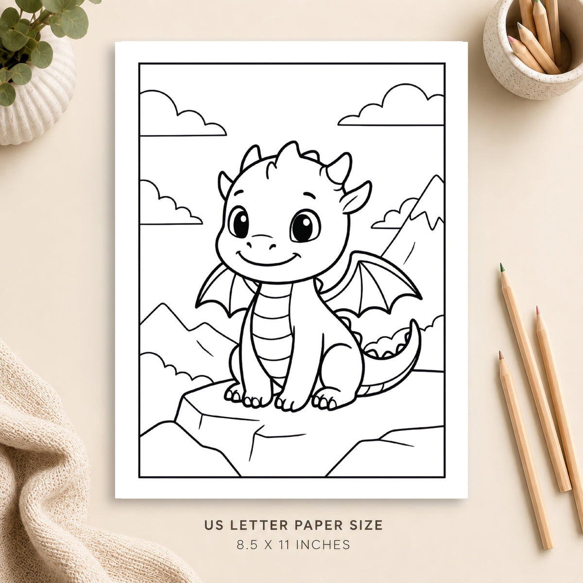 Baby Dragon Coloring Page 3
