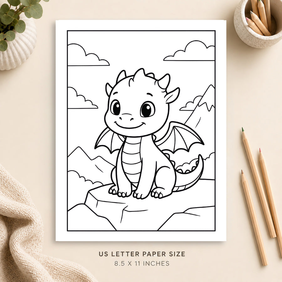 Baby Dragon Coloring Page 3