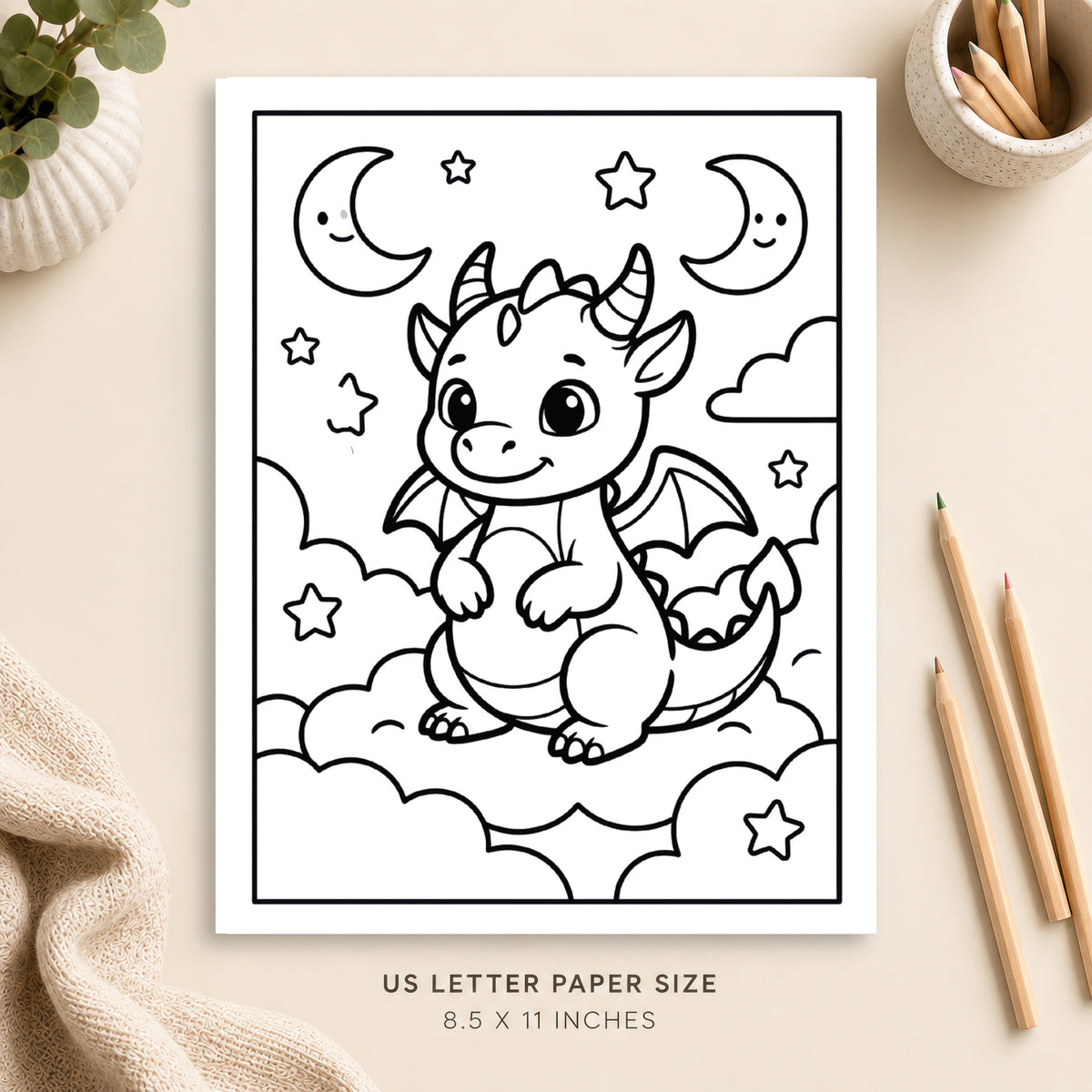 Baby Dragon Coloring Page 5