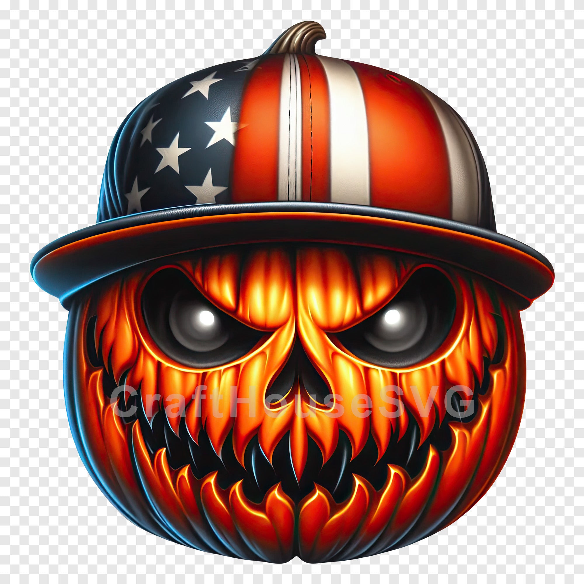 Baseball Cap Halloween Pumpkin PNG Clip Art Sublimation