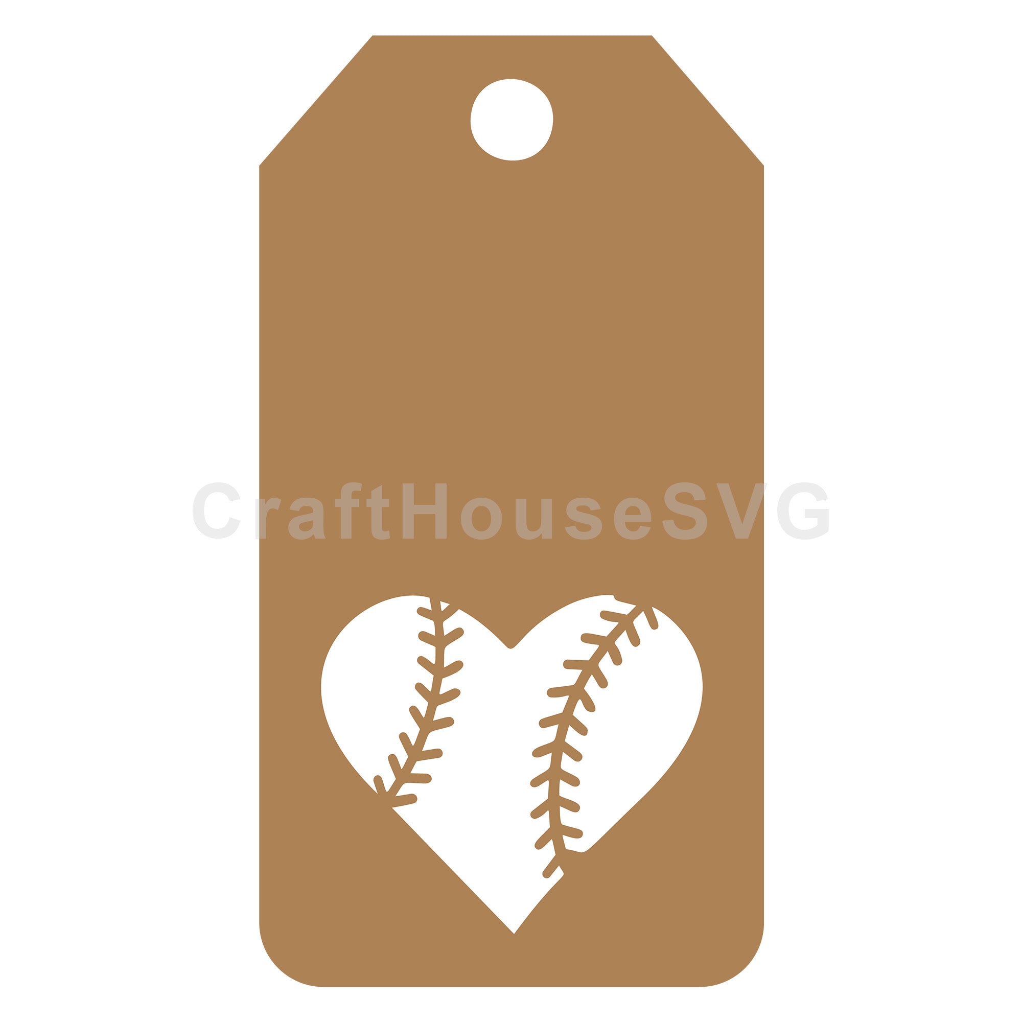 Baseball Heart Gift Tag SVG