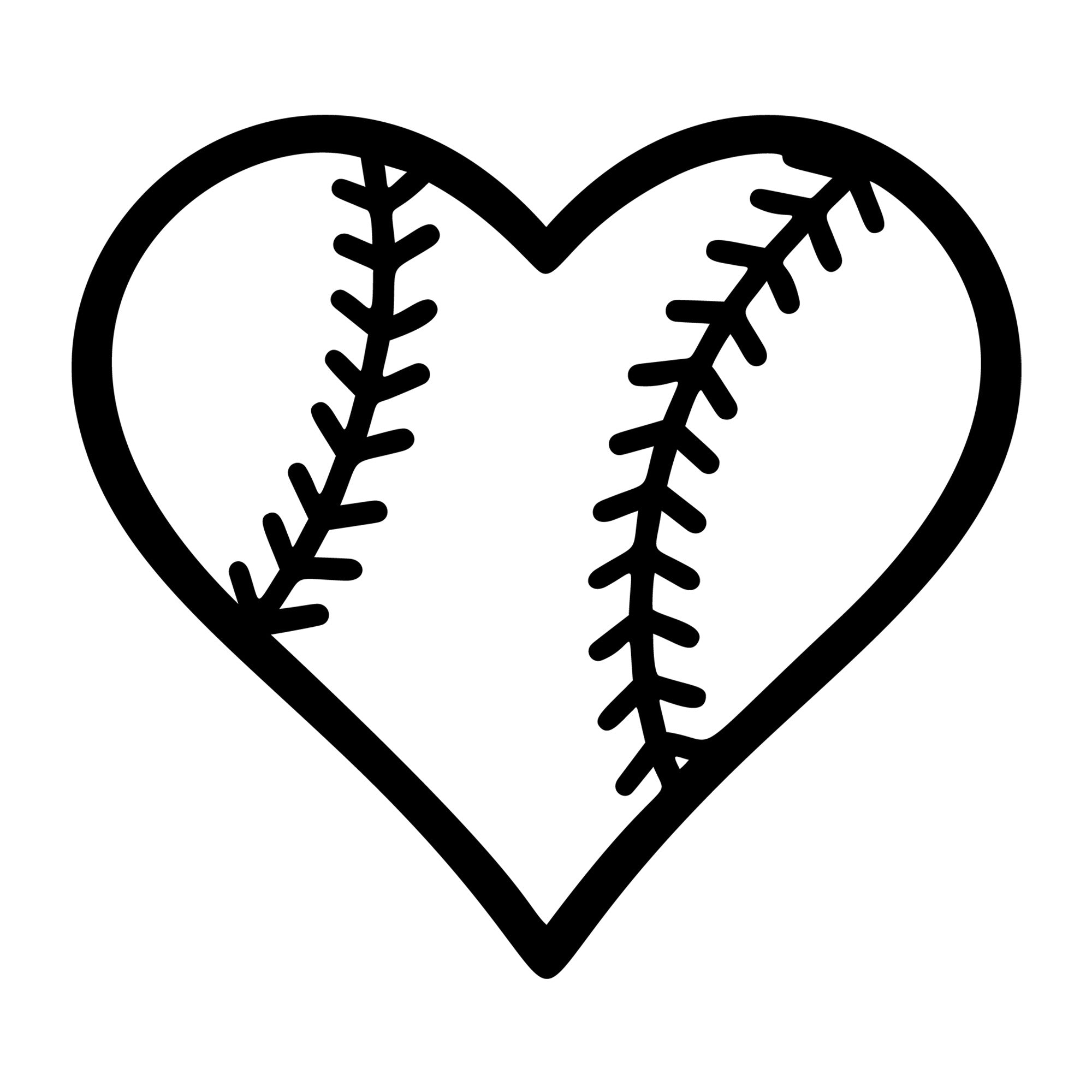 Baseball Heart SVG design for Cricut, Silhouette, laser cutting, vinyl, sublimation, and sports craft projects.