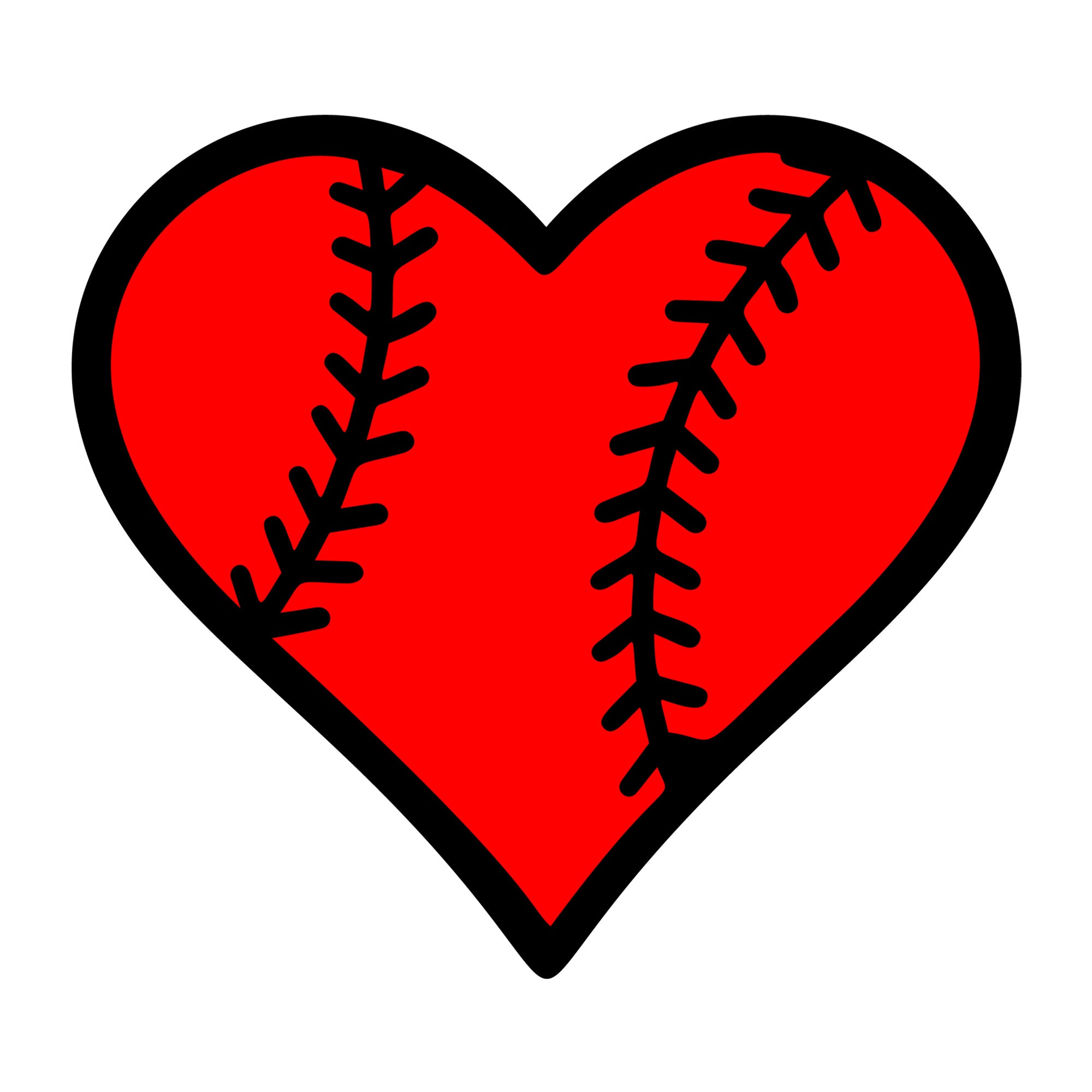 Baseball Heart SVG design for Cricut, Silhouette, laser cutting, vinyl, sublimation, and sports craft projects.