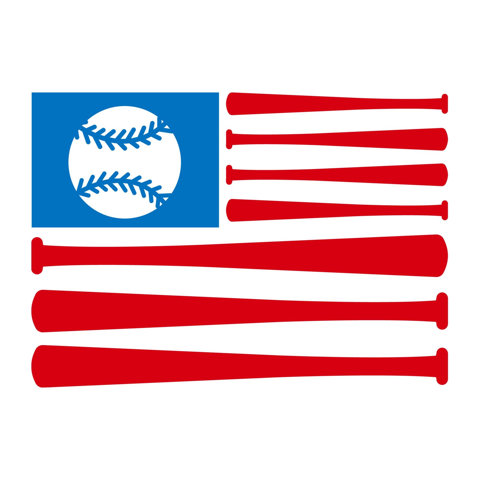 Baseball USA Flag SVG for Cricut, Silhouette, laser cutting, vinyl, sublimation, 4th of July shirts, patriotic signs, decals, mugs, and DIY craft projects.