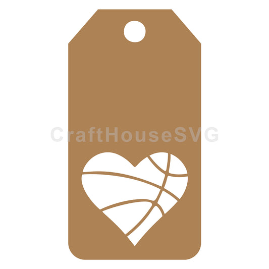 Basketball Heart Gift Tag SVG