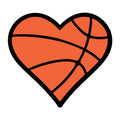 Basketball Heart SVG design for Cricut, Silhouette, laser cutting, vinyl, sublimation, and sports craft projects.