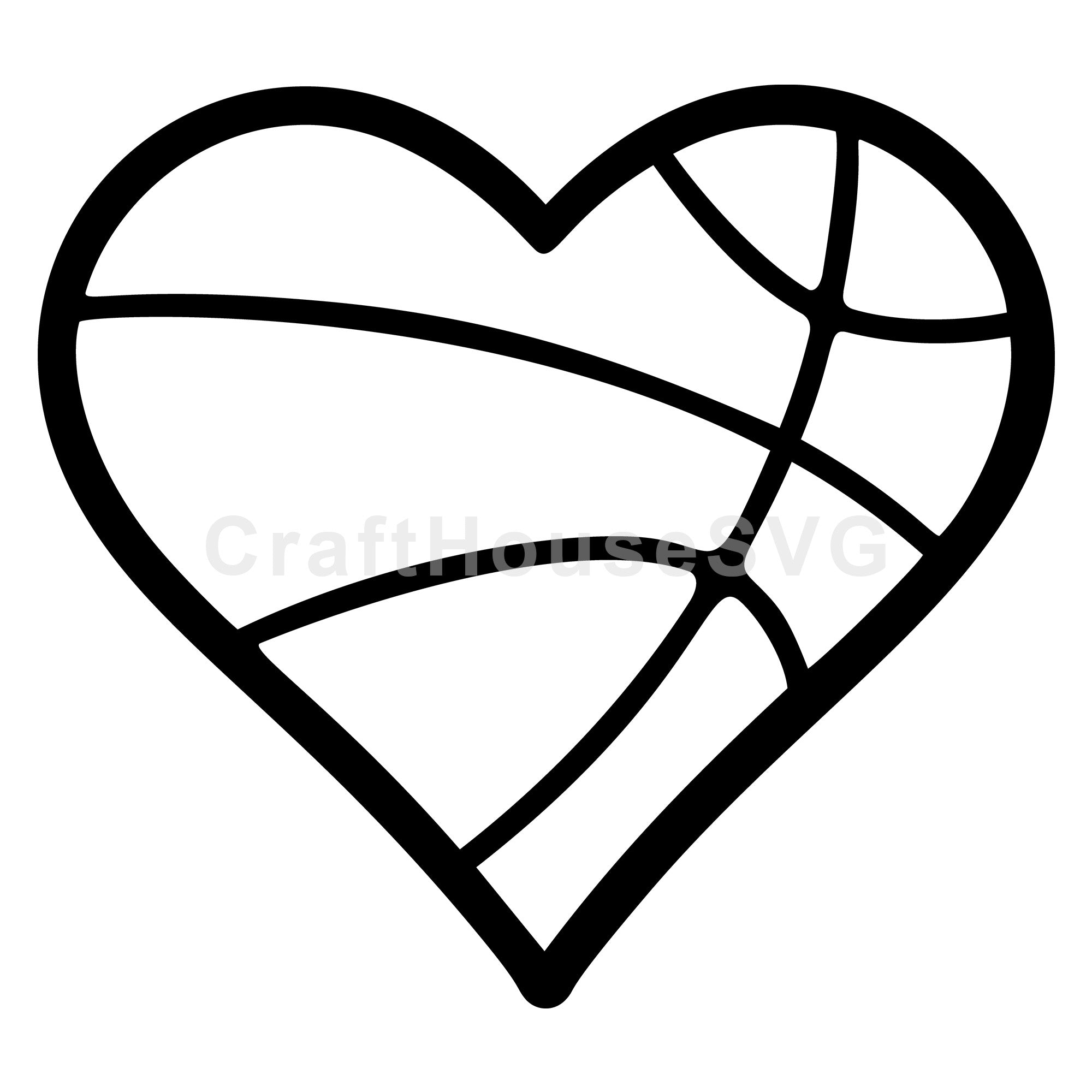 Basketball Heart SVG