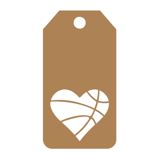 Basketball Gift Tag SVG design for Cricut, Silhouette, laser cutting, vinyl, sublimation, gift tags, and craft projects.