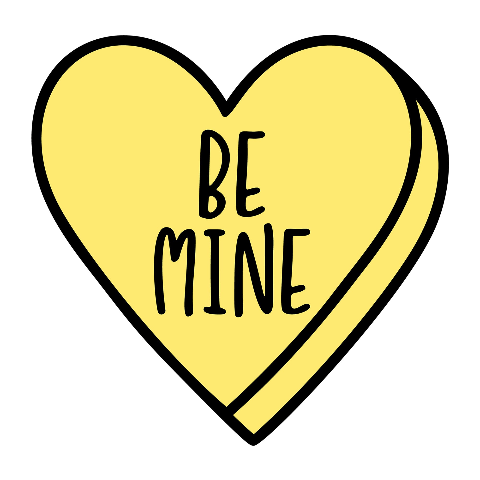 Be Mine SVG design for Cricut, Silhouette, laser cutting, vinyl, sublimation, Valentine conversation hearts, and craft projects.
