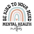 Be Kind To Your Mind Mental Health Matters SVG design for Cricut, Silhouette, laser cutting, vinyl, sublimation, and mental health awareness craft projects.