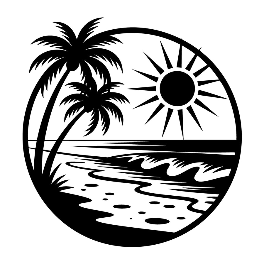 Beach SVG for Cricut, Silhouette, laser cutting, vinyl, sublimation, beach shirts, decals, signs, and DIY craft projects.