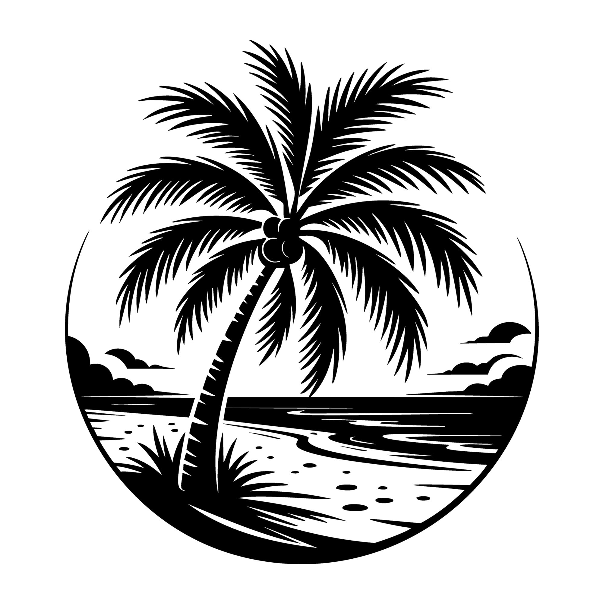 Beach SVG for Cricut, Silhouette, laser cutting, vinyl, sublimation, beach shirts, decals, signs, and DIY craft projects.
