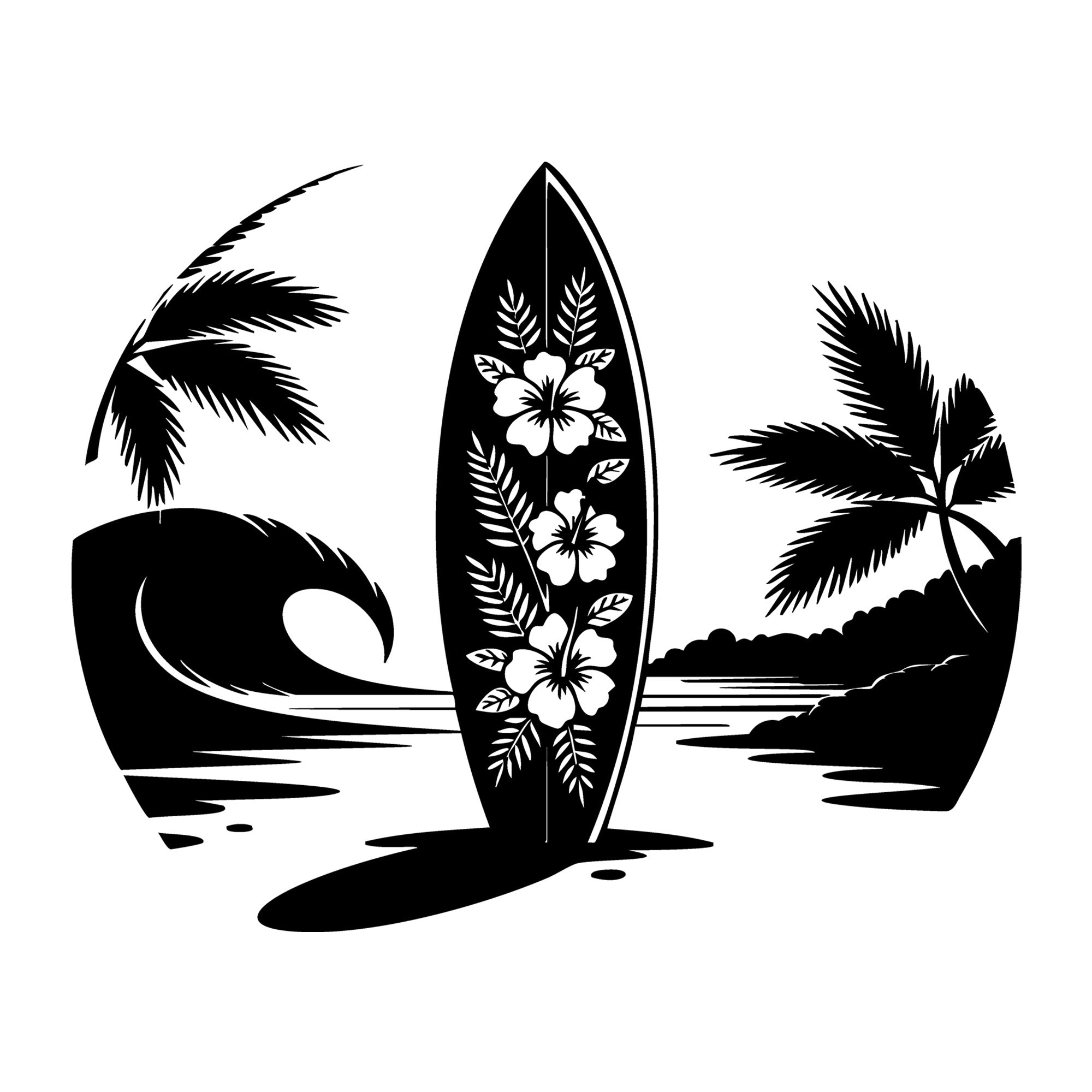 Beach SVG for Cricut, Silhouette, laser cutting, vinyl, sublimation, beach shirts, decals, signs, and DIY craft projects.
