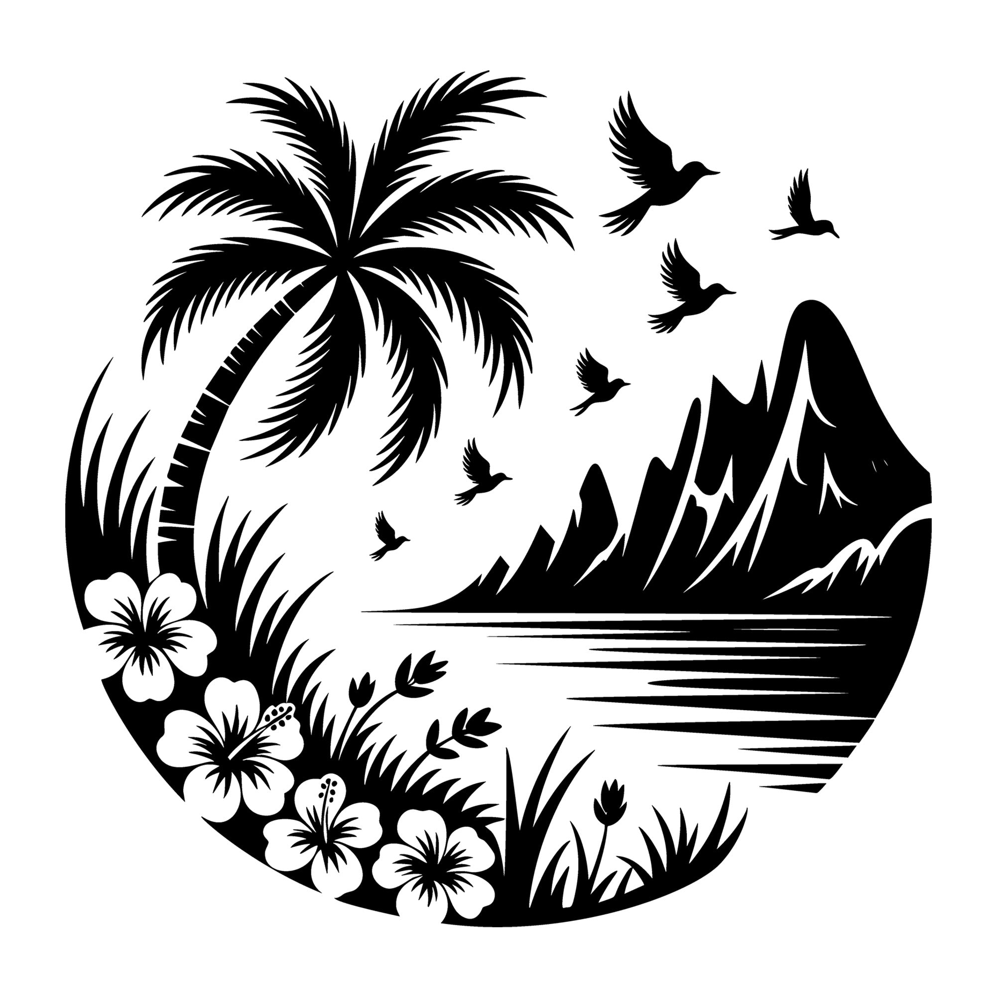 Beach SVG for Cricut, Silhouette, laser cutting, vinyl, sublimation, beach shirts, decals, signs, and DIY craft projects.