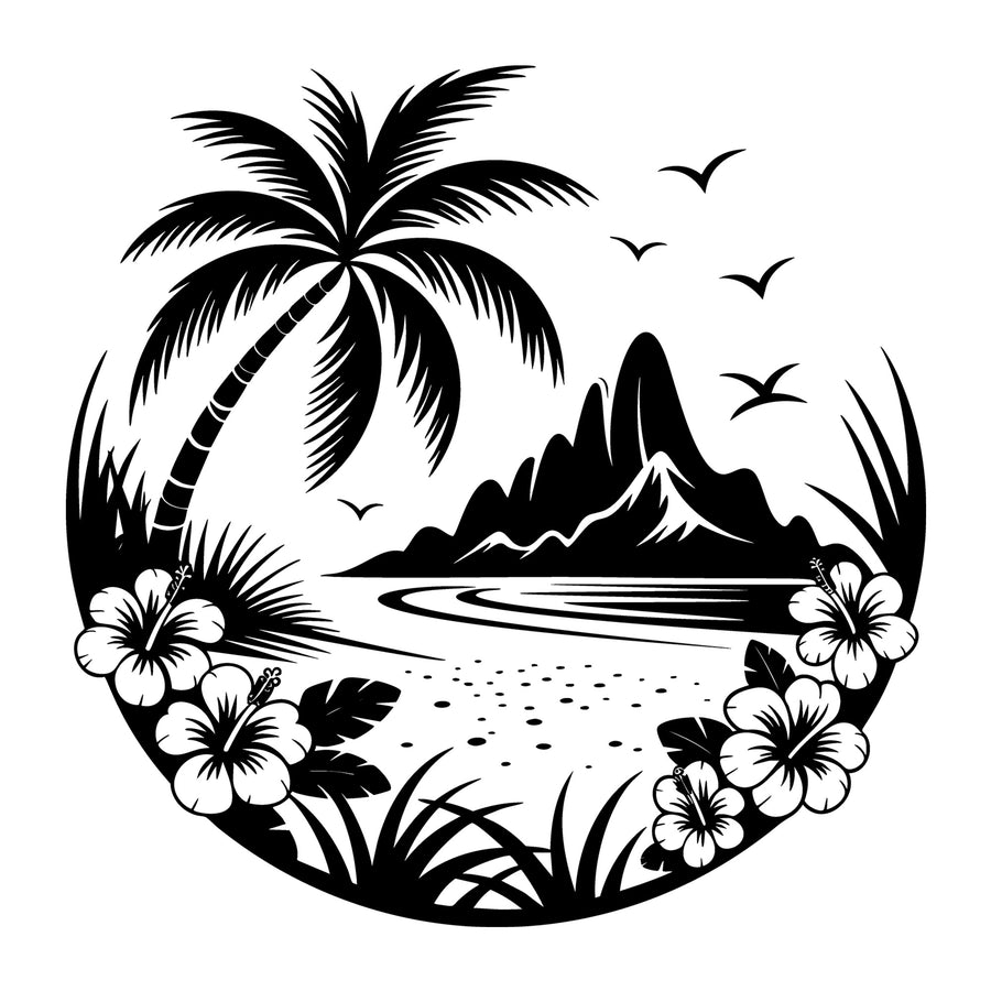 Beach SVG for Cricut, Silhouette, laser cutting, vinyl, sublimation, beach shirts, decals, signs, and DIY craft projects.