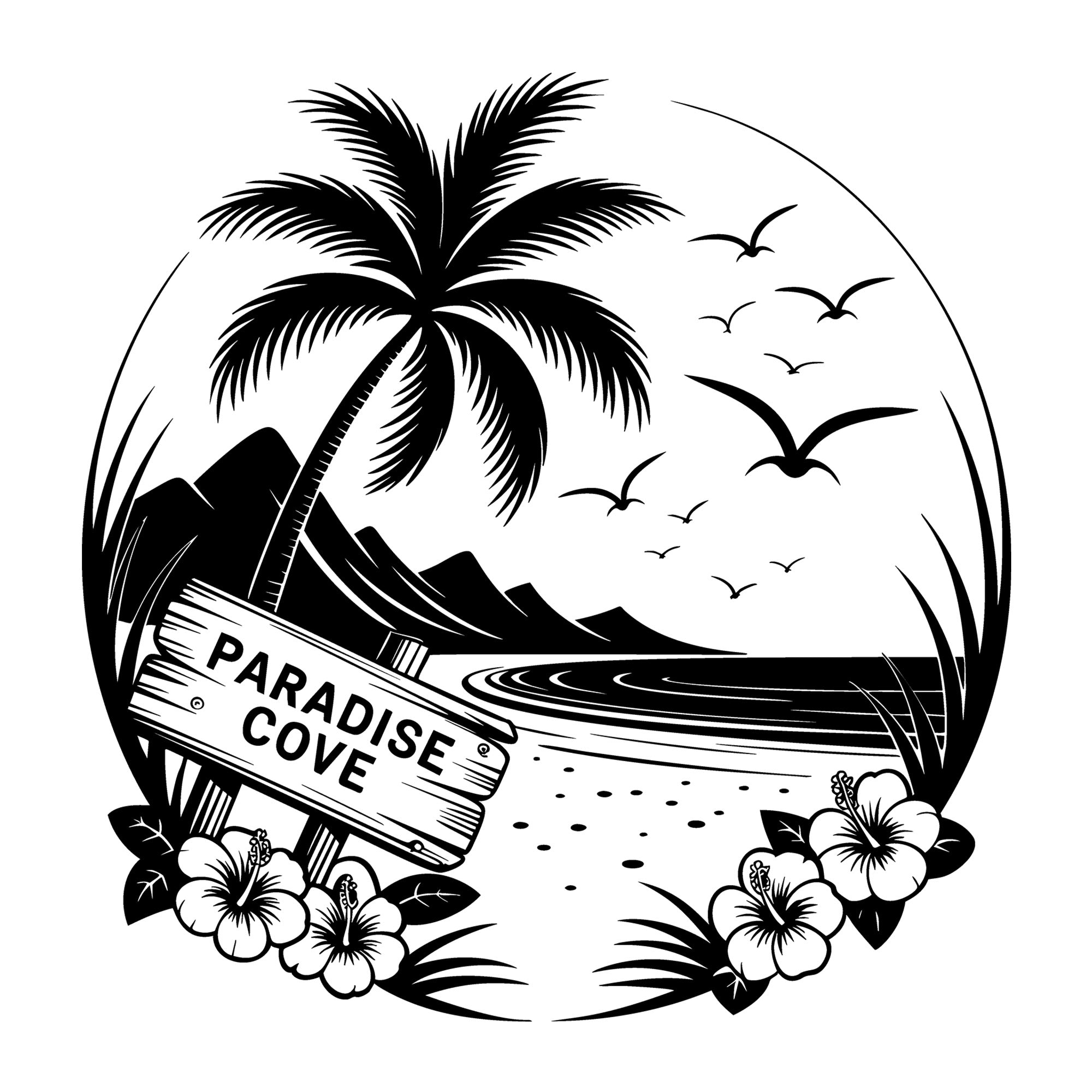 Beach SVG for Cricut, Silhouette, laser cutting, vinyl, sublimation, beach shirts, decals, signs, and DIY craft projects.